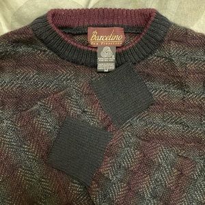 Barcelino Men’s Italian Wool Classic Gentlemen’s Pullover Stripe Size Medium